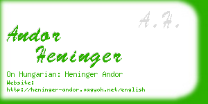andor heninger business card